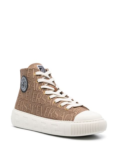 versace greca sneakers|versace zipped high top sneakers.